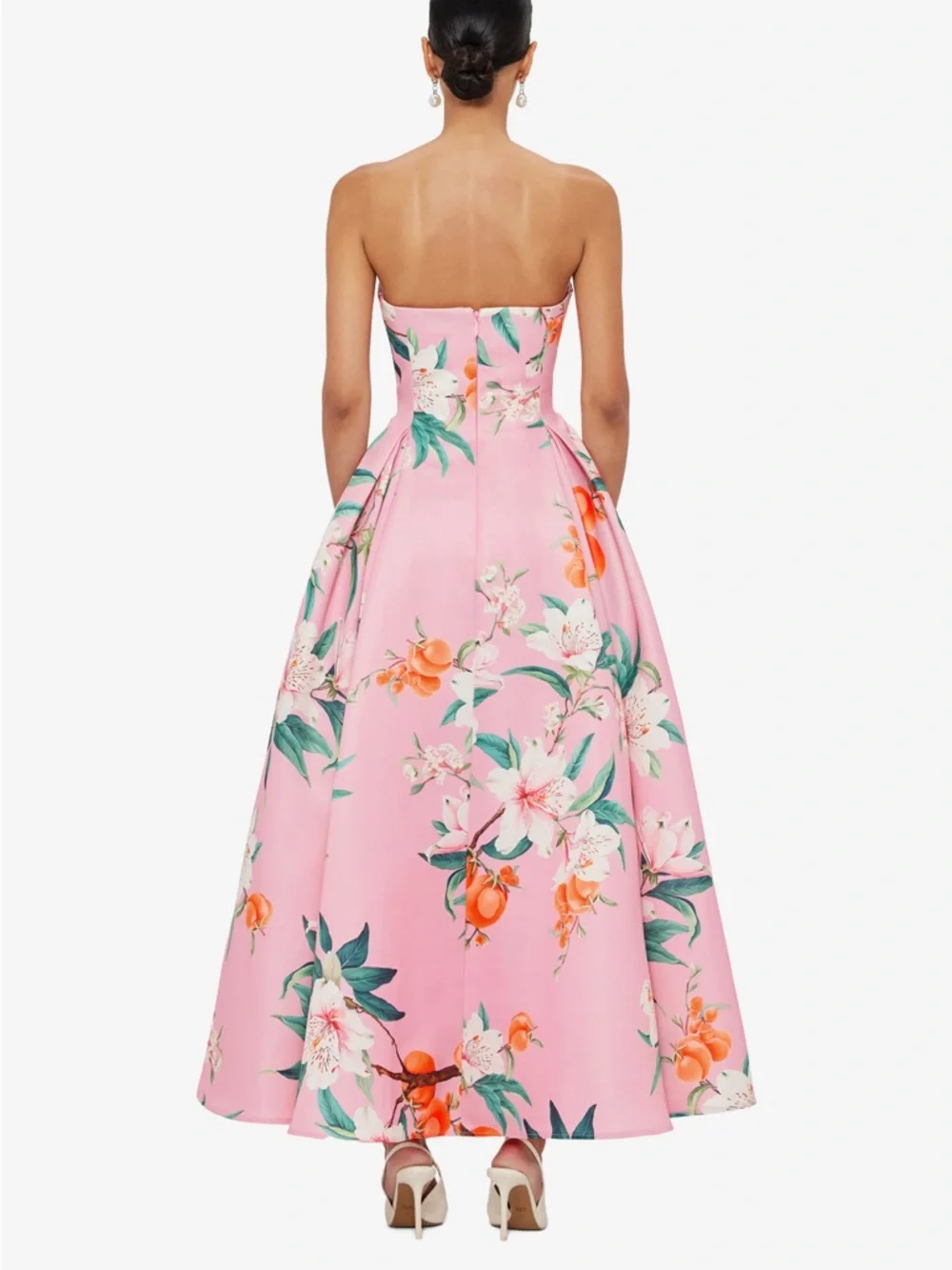 LEO LIN Nora Bustier Maxi Dress Pink Floral Strapless Gown Size 4 NWT - Picture 6 of 6